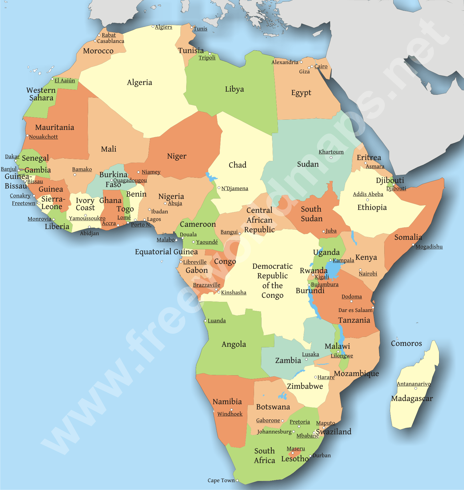 Political Map Of Africa Political Map Of Africa