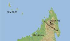 Physical map of Madagascar