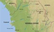 Physical map of Sierra Leone
