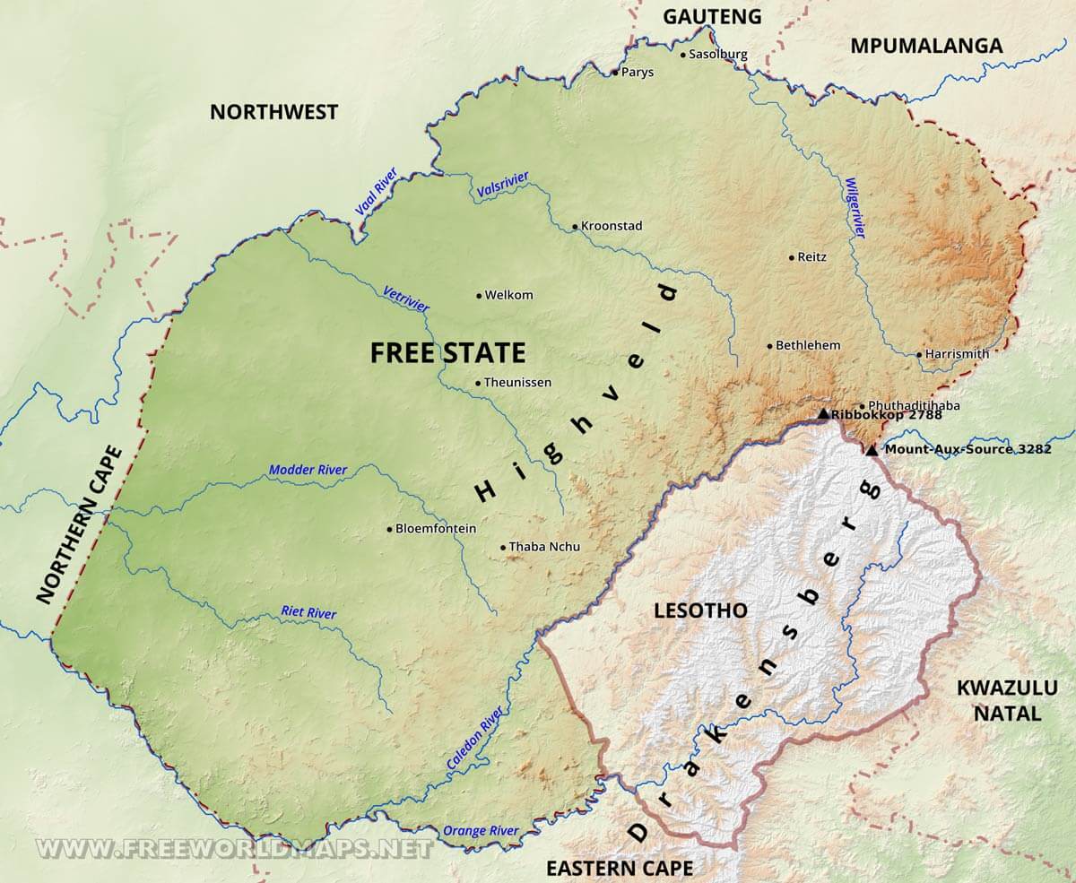 Map Of Free State