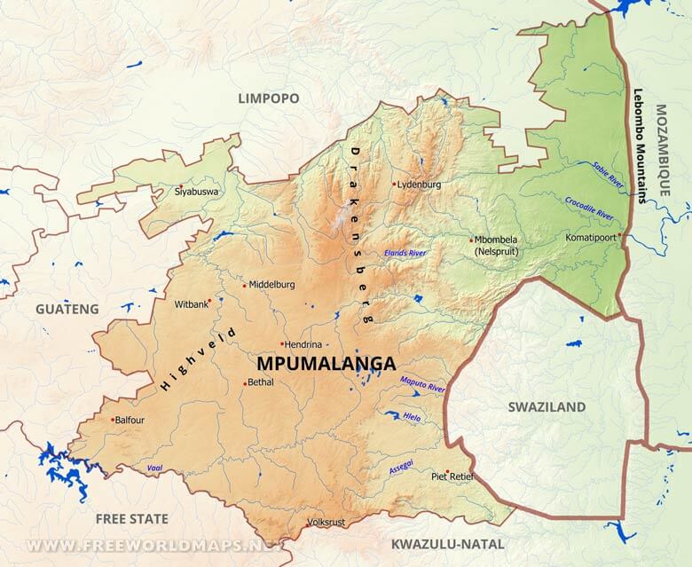 Mpumalanga map