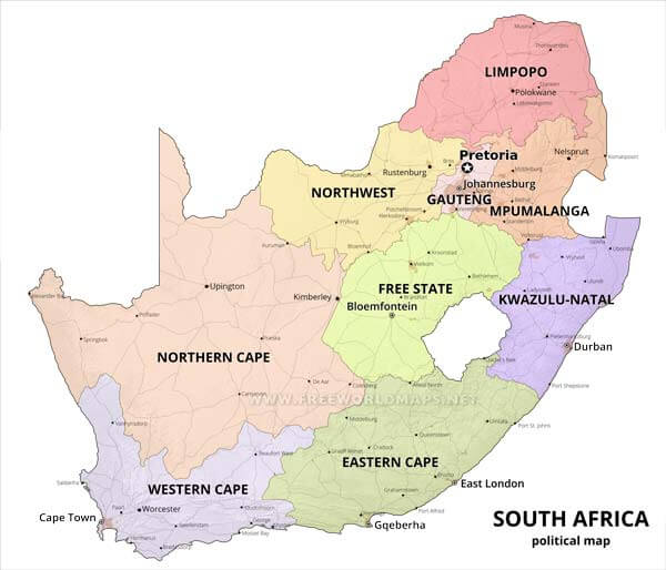 South Africa map editable