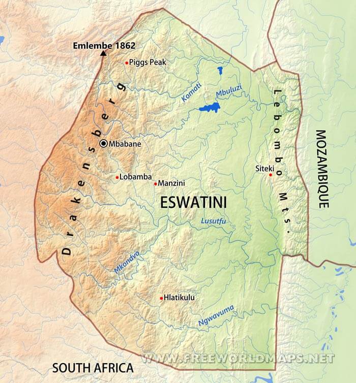 Eswatini Map