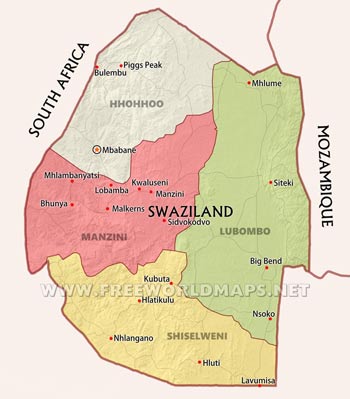 Eswatini political map