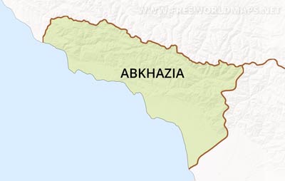 Abkhazia outline map in high resolution