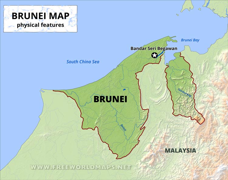 Brunei Physical Map