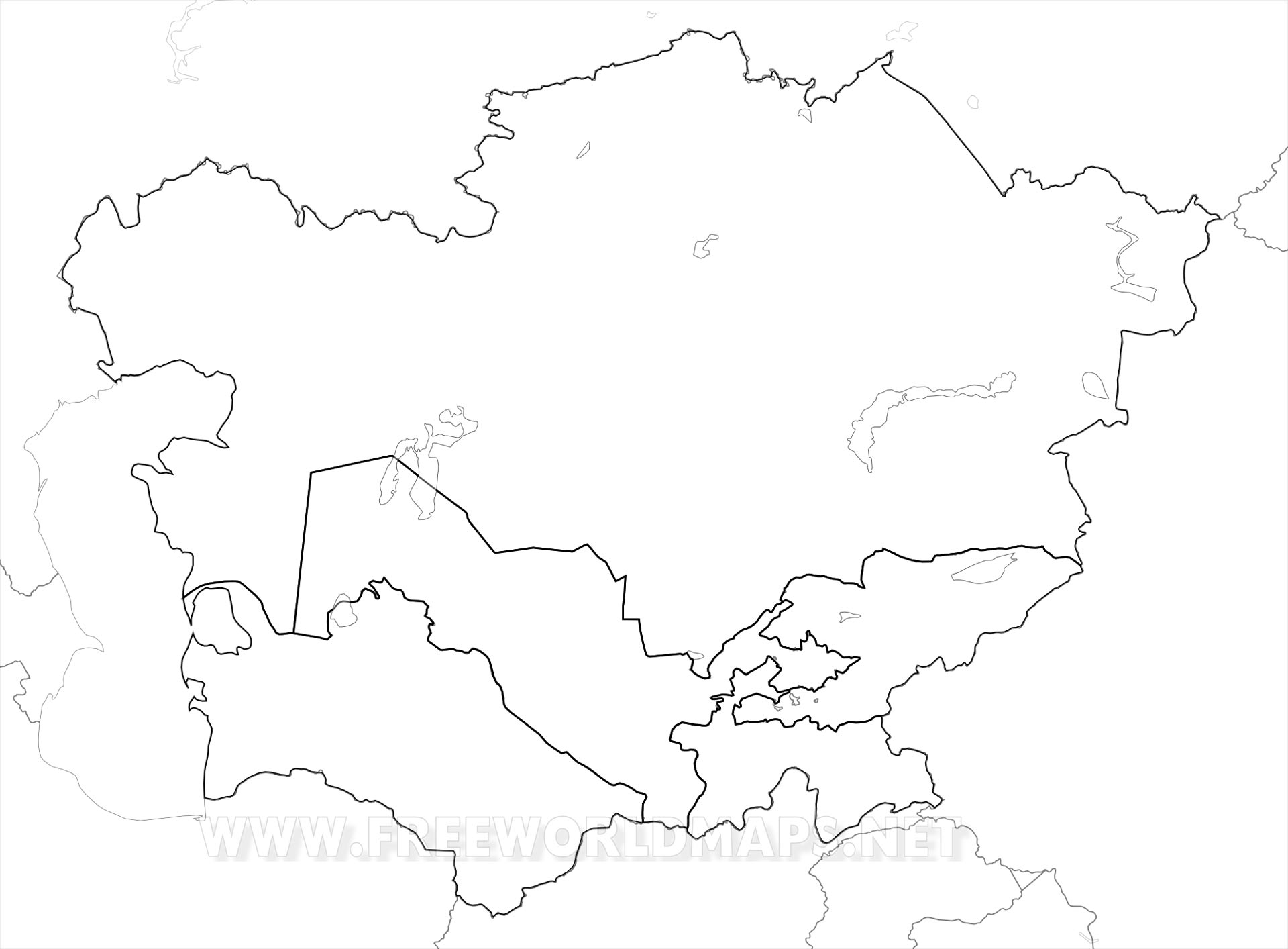 Blank Map Of Central Asia With Borders 20
