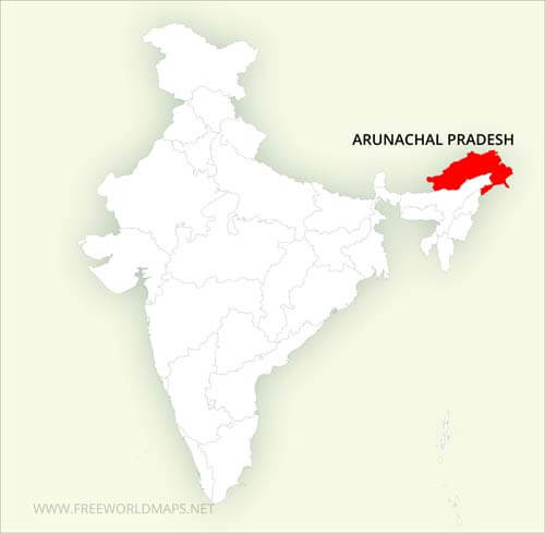 Arunachal Pradesh location on India map