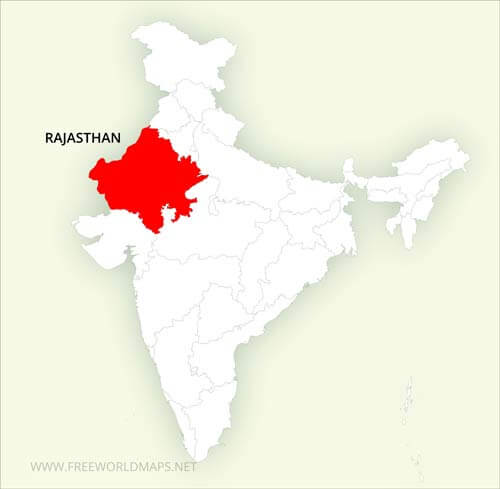 Rajasthan location on India map