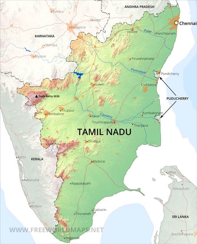 Tamil Nadu map