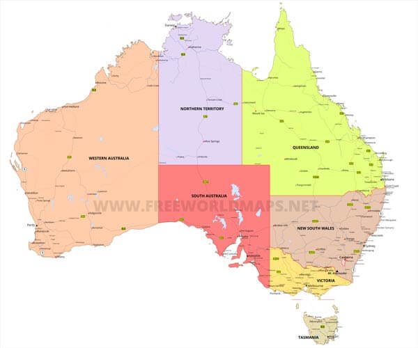 Australia map editable
