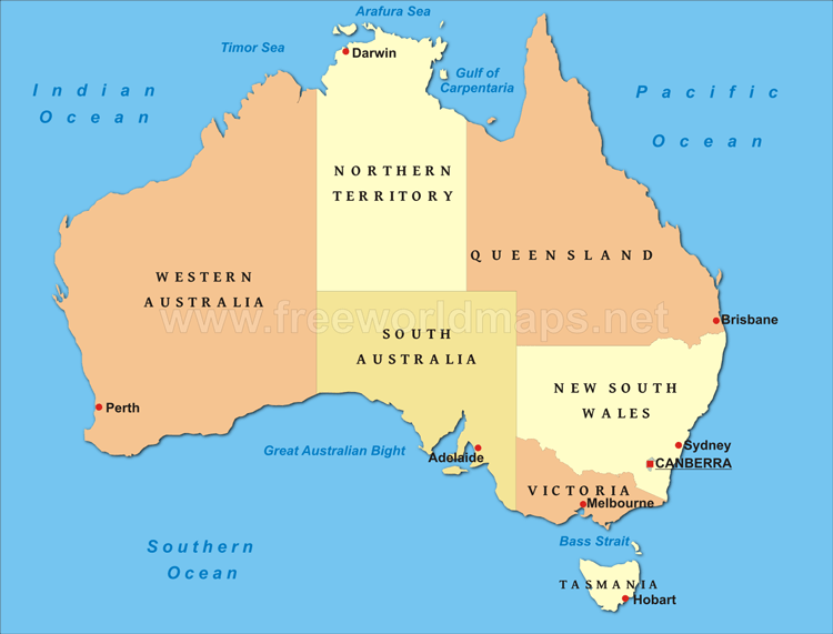 Australia political map 