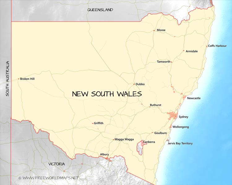 New South Wales map