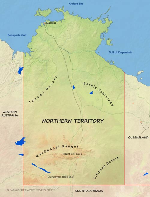 Northern Territory map
