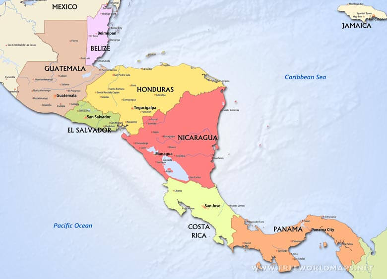 Central America map Central America map