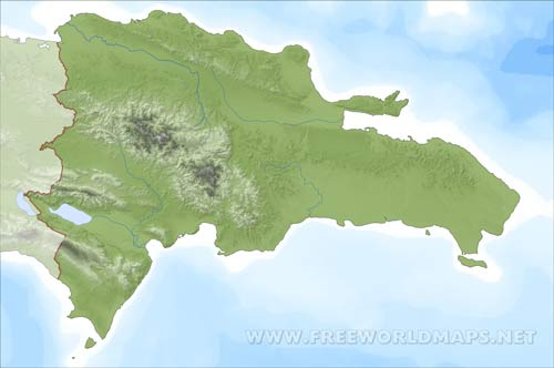 Dominican Republic blank HD map Dominican Republic blank HD map