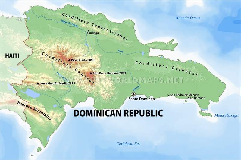 Dominican Republic Physical Map Dominican Republic Physical Map