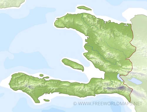 Haiti HD blank relief map Haiti HD blank relief map