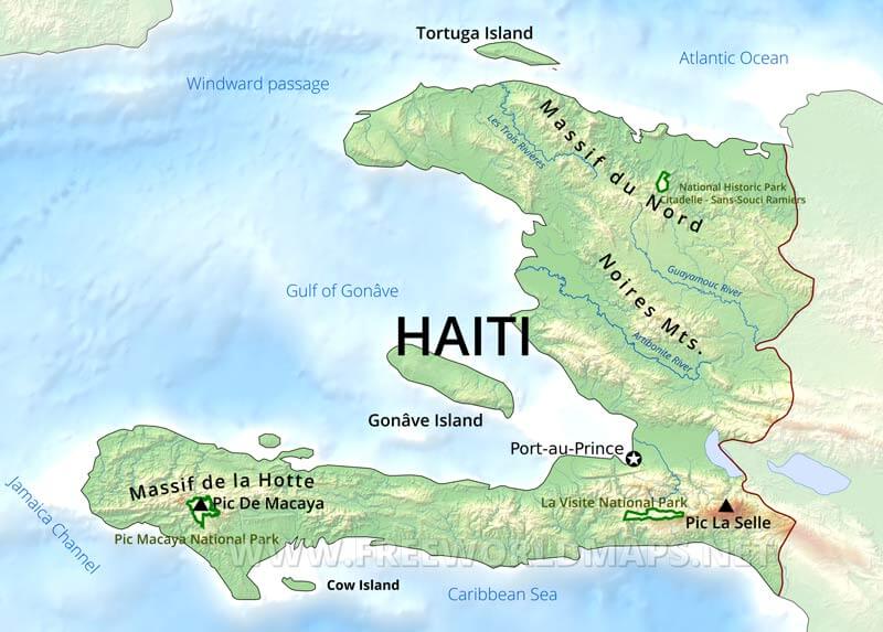 Haiti Physical Map Haiti Physical Map