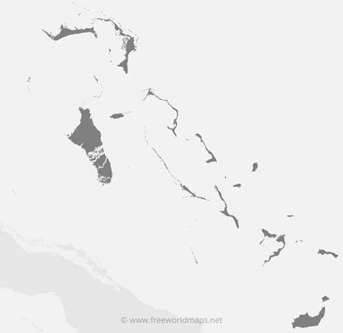 Bahamas HD blank outline map
