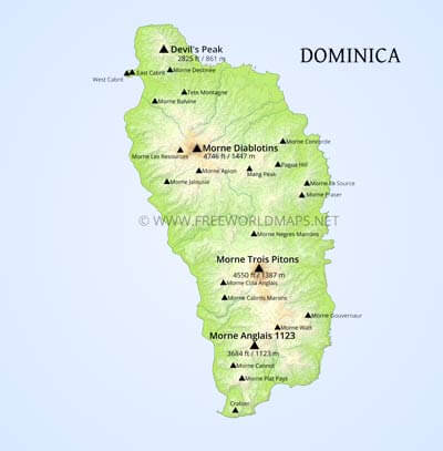 Dominica mountains Morne Diablotins