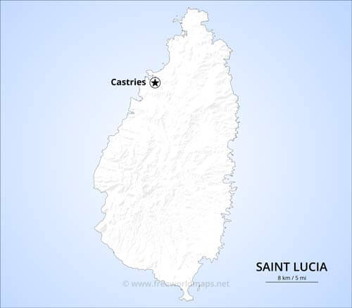 Saint Lucia simple map