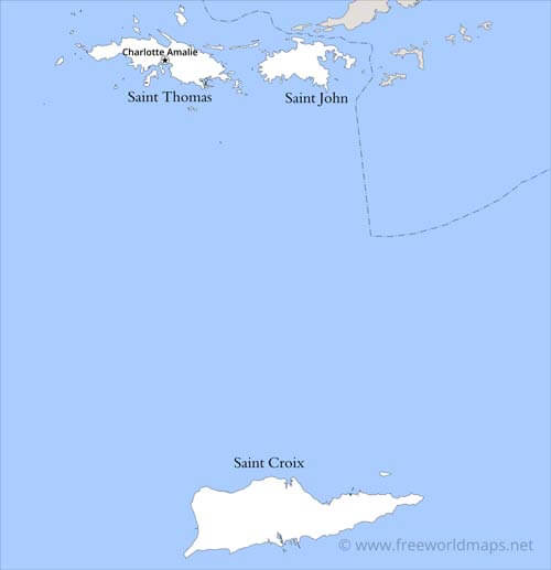 United States Virgin Islands simple map