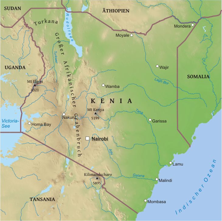 Kenia Geographische Karte