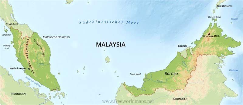 Karte von Malaysia - Freeworldmaps.net