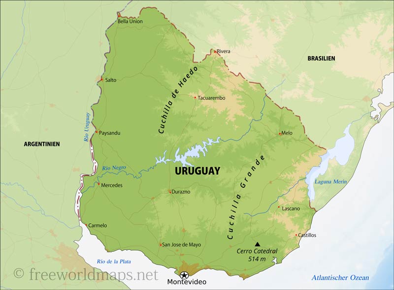 Uruguay Geographische Karte