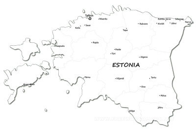 Mapa de Estonia para imprimir