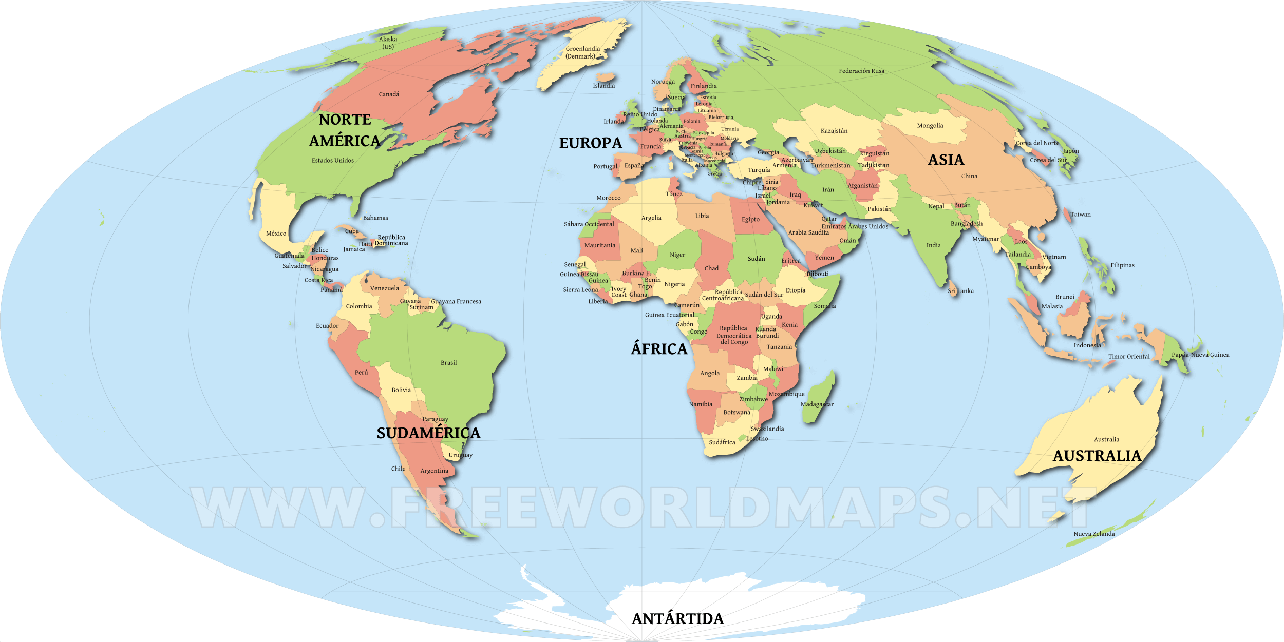 Países del mundo - Mapa en español