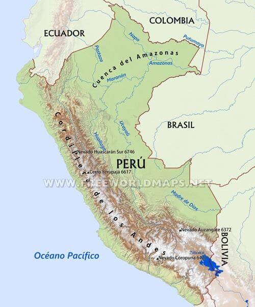 Perú mapa físico
