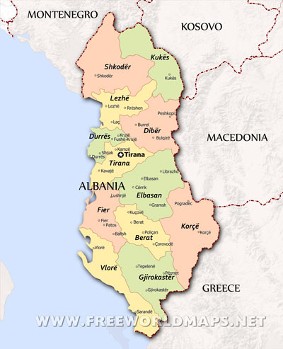 Albania political map