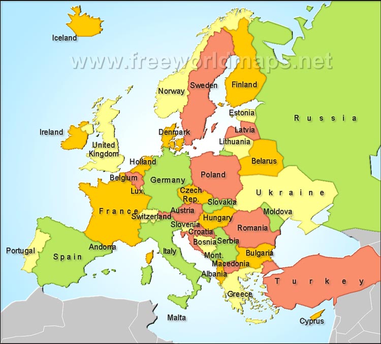 europe countries europe blank map