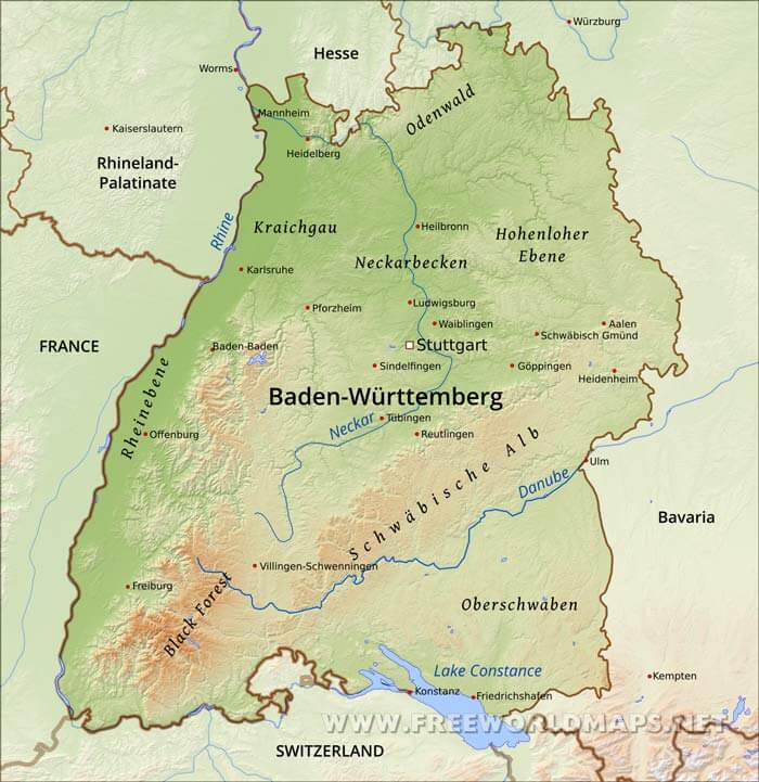 Baden Württemberg map