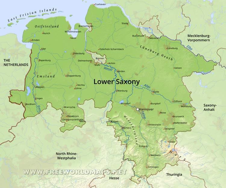 Lower Saxony map