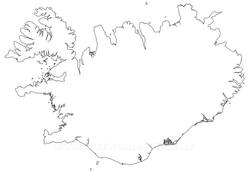 Iceland outline map