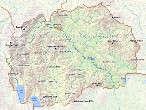 Macedonia peaks and mountains