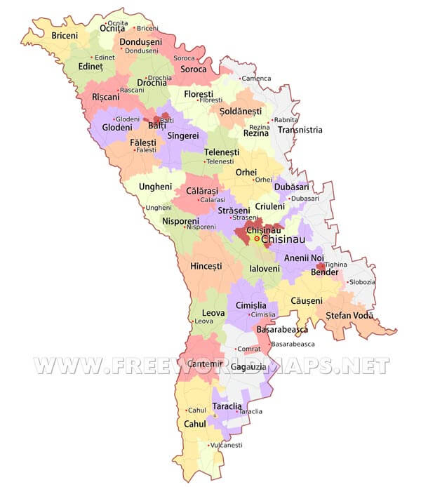 Moldova Political Map