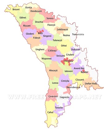 Moldova districts
