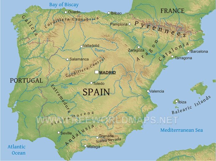 España Mapa físico