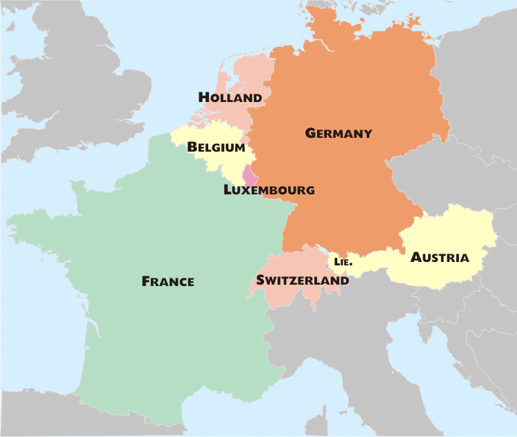 Western Europe Map. Western Europe printable map