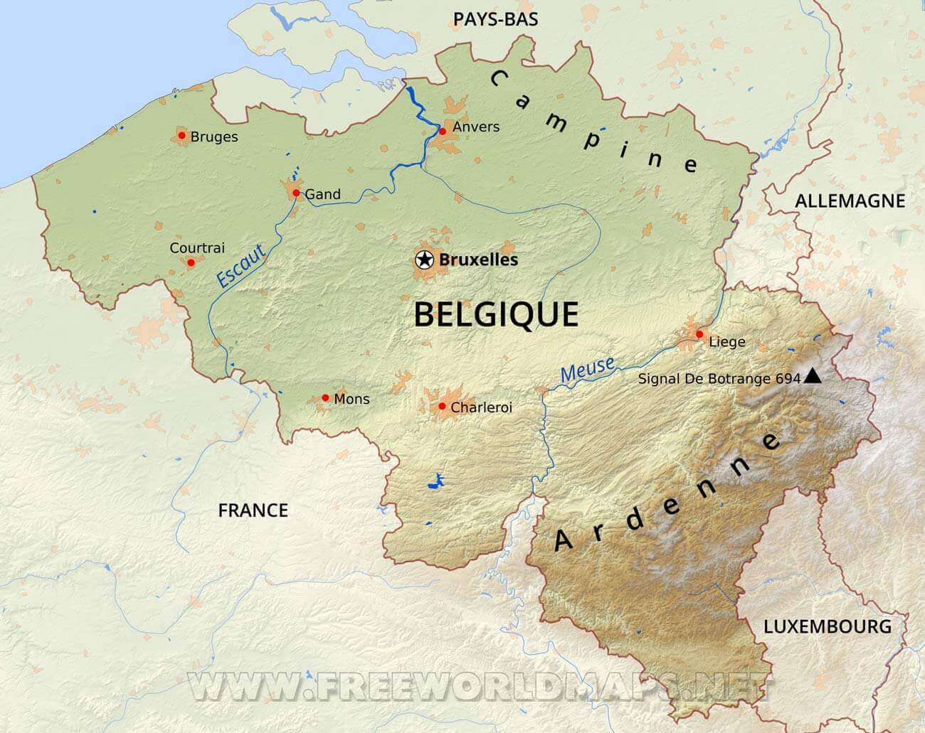 Carte De La Belgique