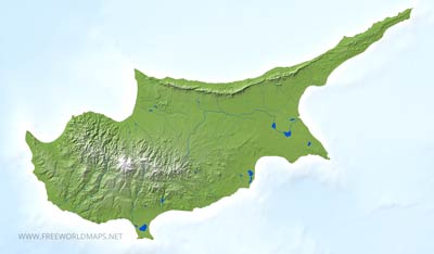 Carte muette Chypre physique
