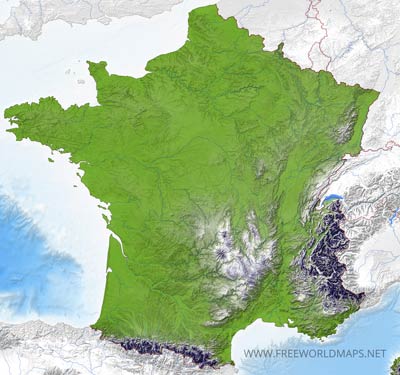 Carte muette France physique