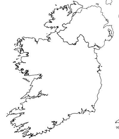 Carte Irlande vierge