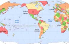 America-centered World map