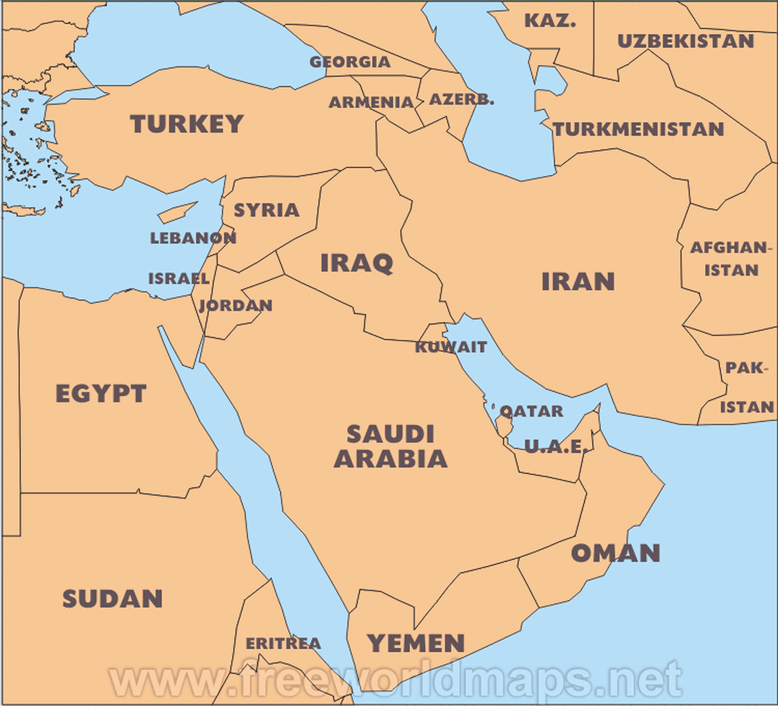 Map Of Middle East