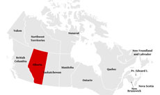 Alberta location map